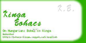 kinga bohacs business card